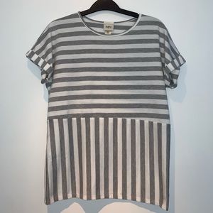 Grey and white striped top